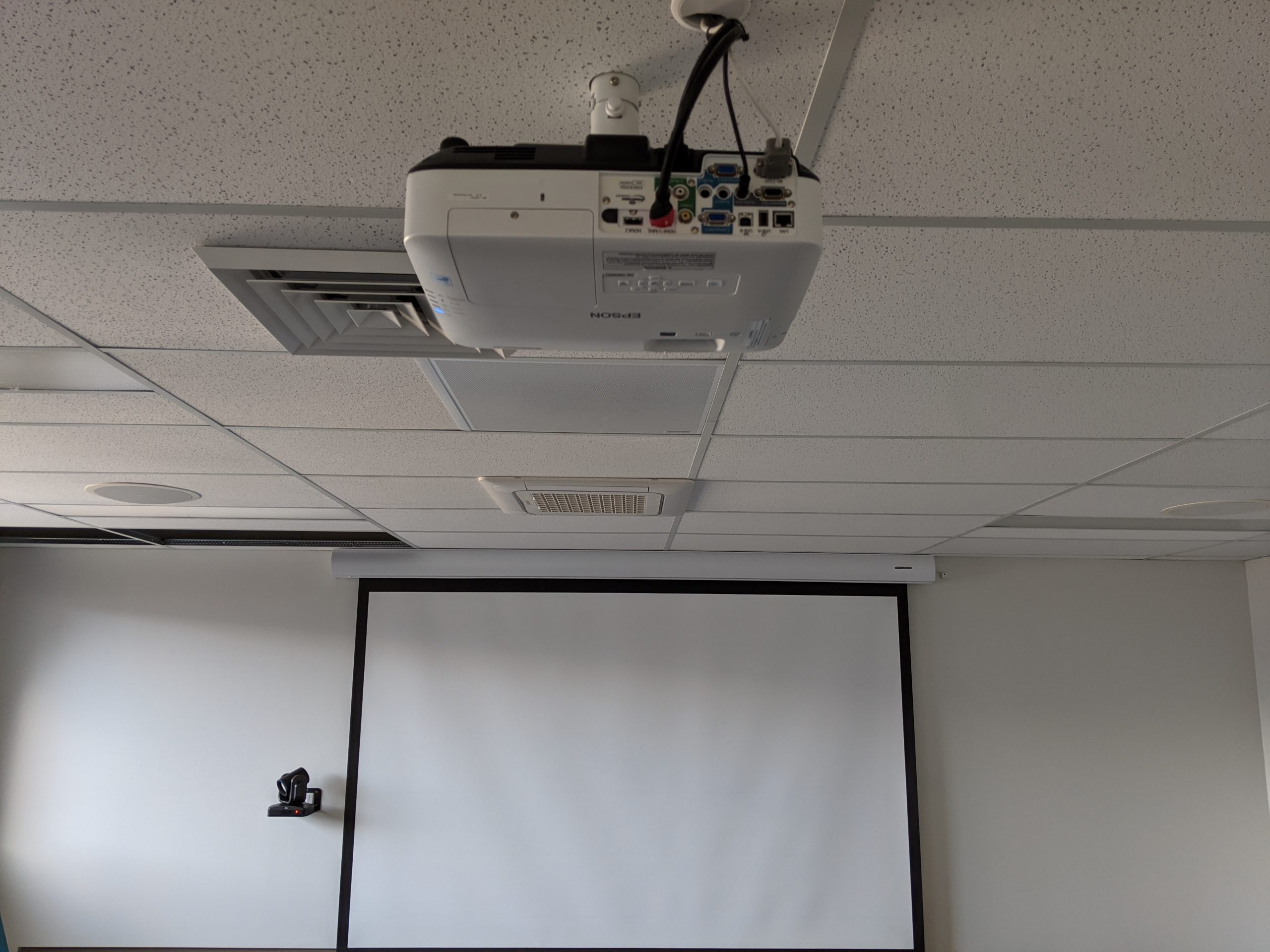Enable Projector, Screen, Ceiling mount microphone
